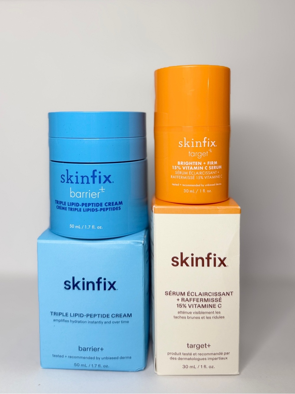 NEW Skinfix Skincare Bundle – Triple Lipid-Peptide Cream + 15% Vitamin C Serum